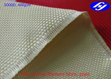 Yellow Plain Carbon Aramid Hybrid Fabric 3000D 400GSM For Tank Armour