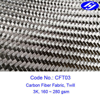 Thick 0.3mm Car Spare Parts Twill Carbon Fiber Fabric