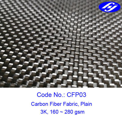 160 ~ 280gsm Kain Tenun Polos Kain Serat Karbon 3k